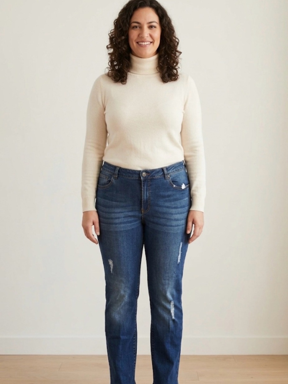 Makers of True Origins Classic Mid-Rise Women's Jeans in Dark Blue